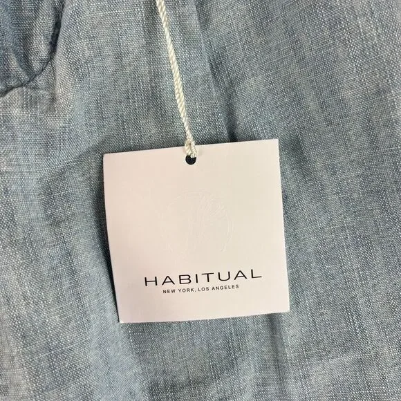 Habitual Los Angeles Wide Leg Linen Blend Belted Blue Denim Jeans 29X22.5 NWT* - Picture 8 of 16